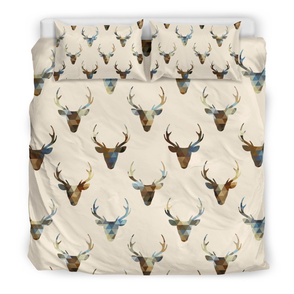 Deer Pattern Print Duvet Cover Bedding Set-grizzshop