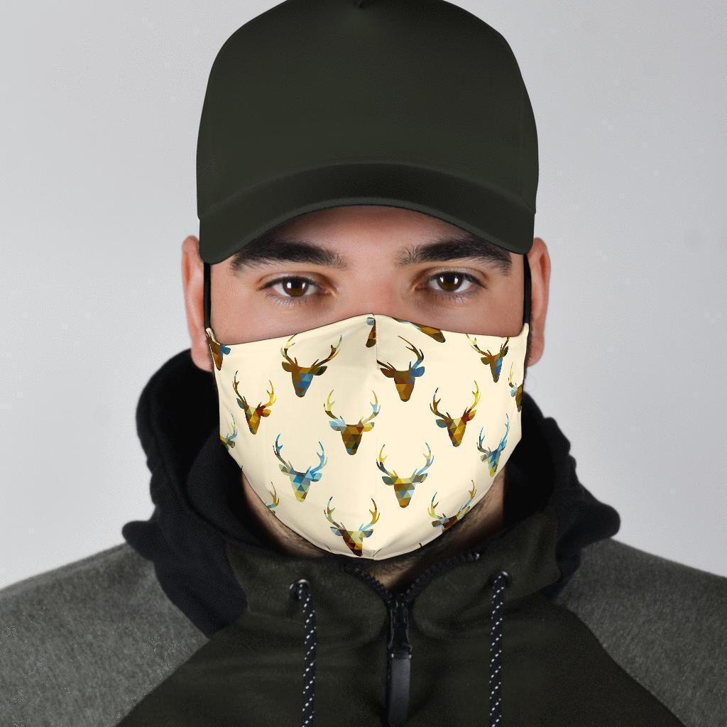 Deer Pattern Print Face Mask-grizzshop