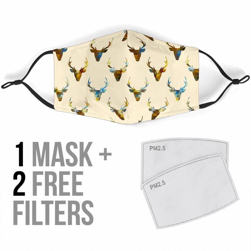 Deer Pattern Print Face Mask-grizzshop