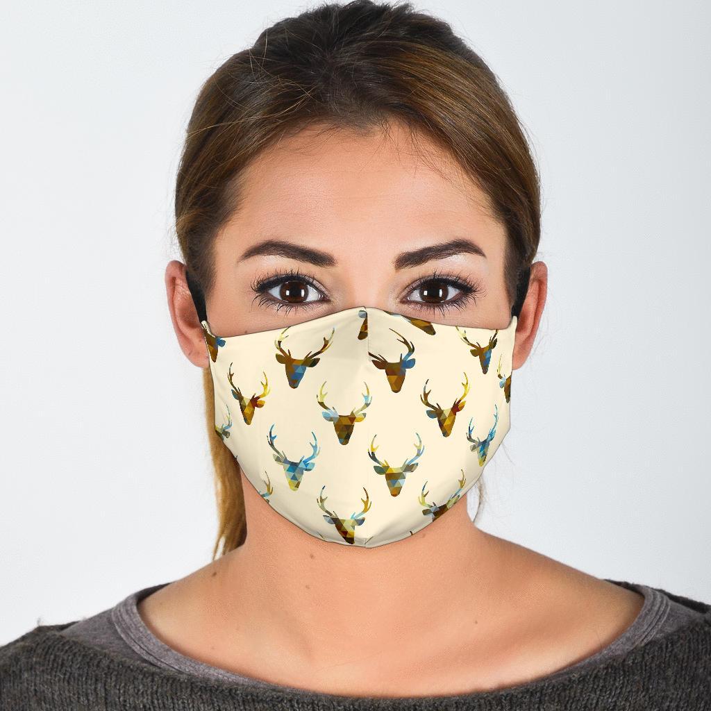 Deer Pattern Print Face Mask-grizzshop