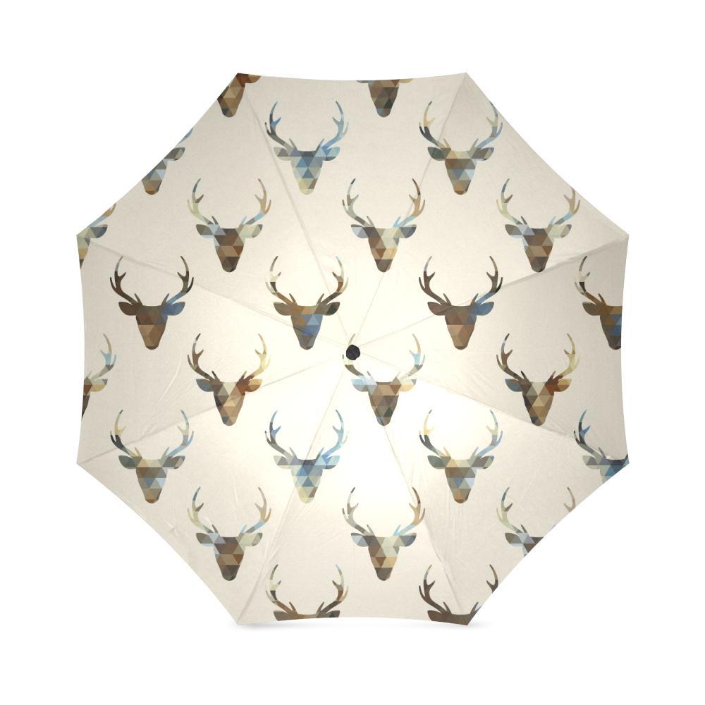 Deer Pattern Print Foldable Umbrella-grizzshop