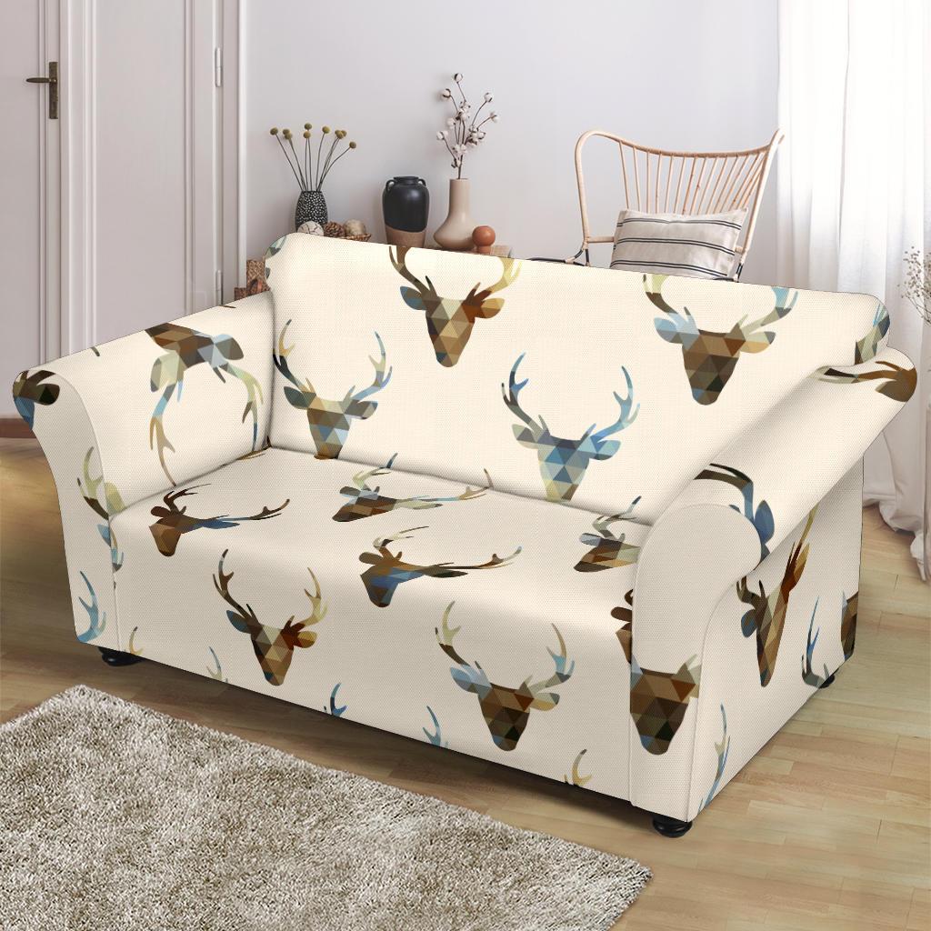 Deer Pattern Print Loveseat Cover-grizzshop