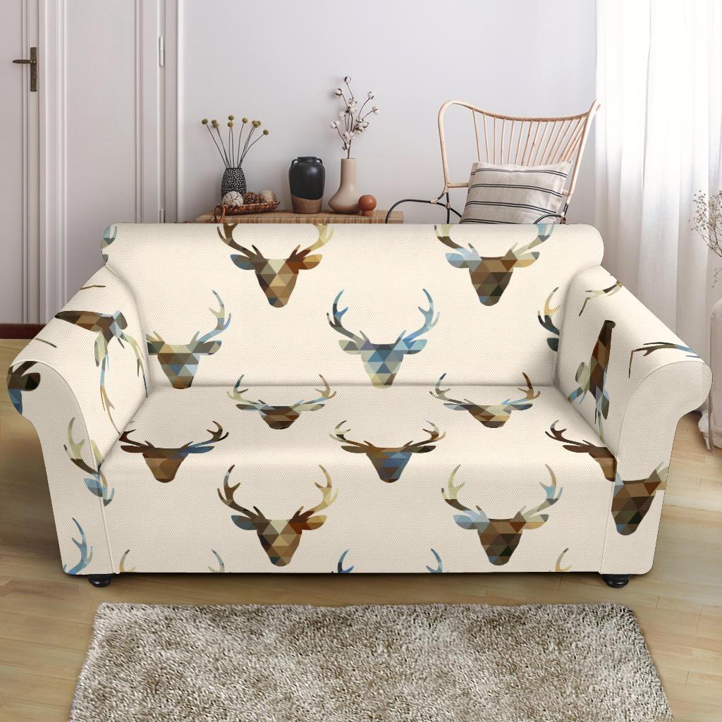 Deer Pattern Print Loveseat Cover-grizzshop