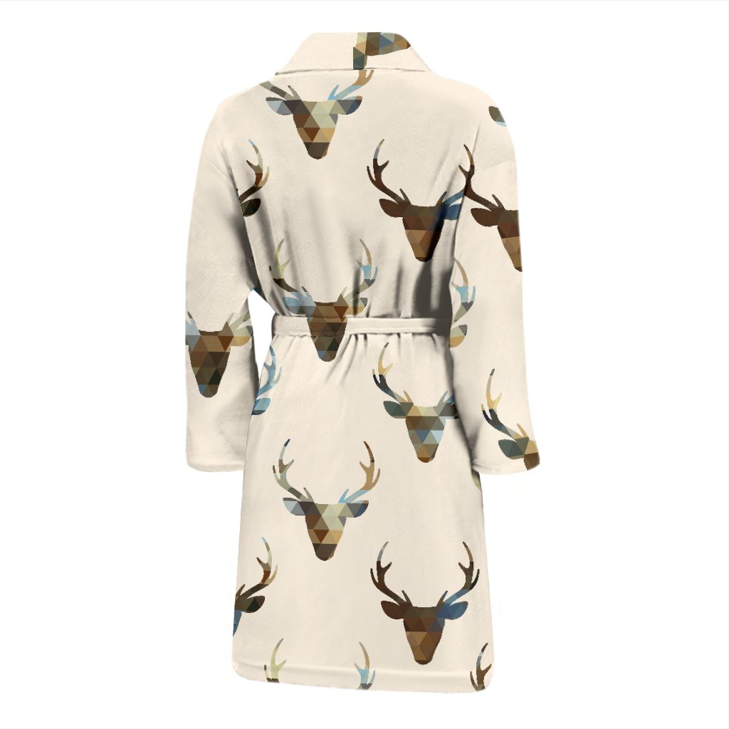 Deer Pattern Print Men Long Robe-grizzshop