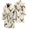 Deer Pattern Print Men Long Robe-grizzshop