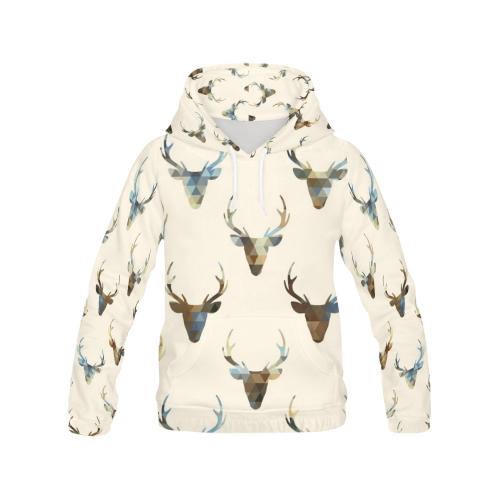 Deer Pattern Print Men Pullover Hoodie-grizzshop