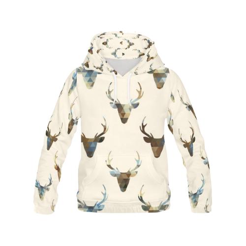 Deer Pattern Print Women Pullover Hoodie-grizzshop