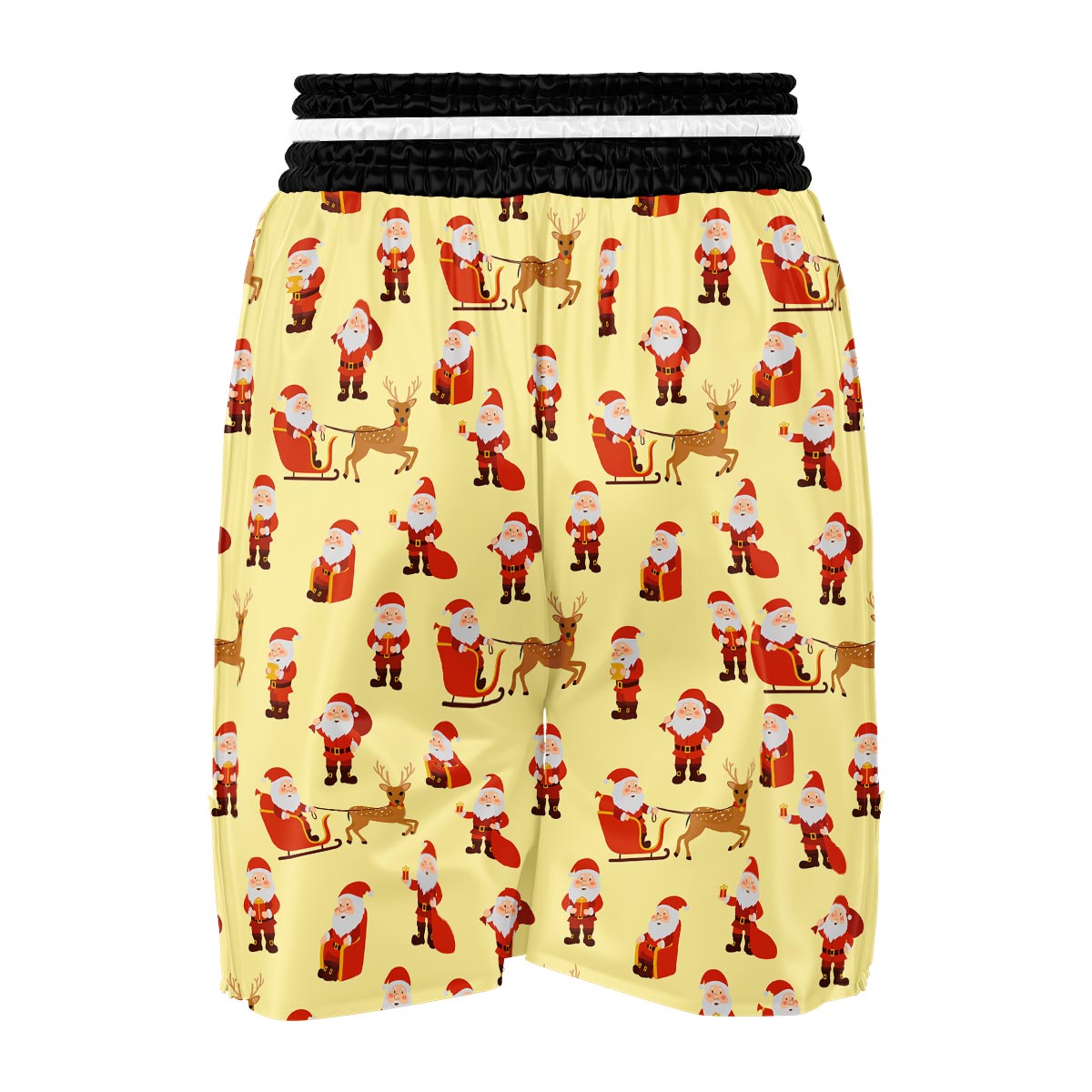 Deer Santa Claus Print Pattern Boxing Shorts-grizzshop