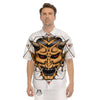 Demon Geometric Japanese Print Men's Short Sleeve Shirts-grizzshop