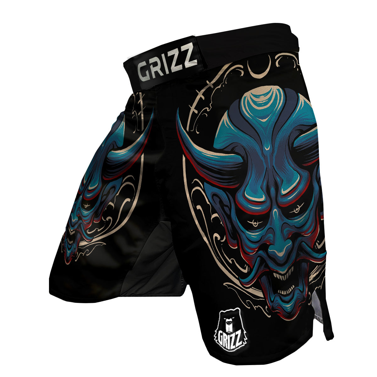 Demon Japanese Blue Print MMA Shorts-grizzshop