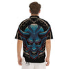 Demon Japanese Blue Print Men's Short Sleeve Shirts-grizzshop