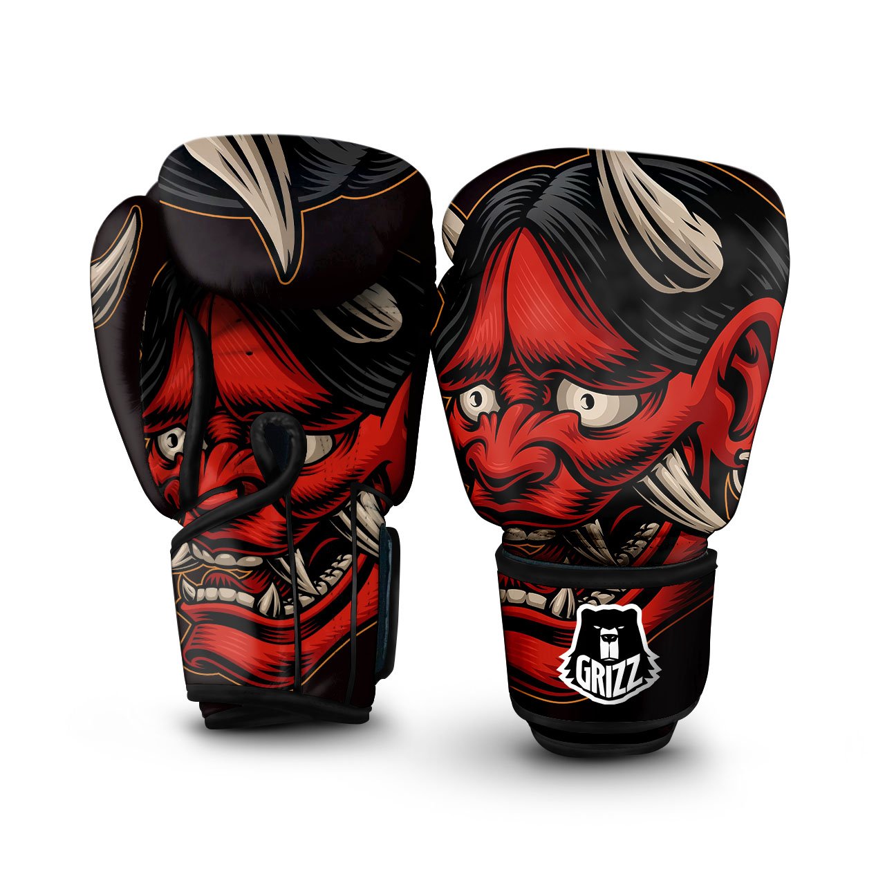 Demon Japanese Print Boxing Gloves-grizzshop