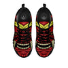 Demon Mask Red Japanese Print Black Sneaker-grizzshop