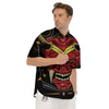 Demon Mask Red Japanese Print Men's Short Sleeve Shirts-grizzshop