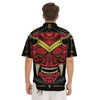 Demon Mask Red Japanese Print Men's Short Sleeve Shirts-grizzshop