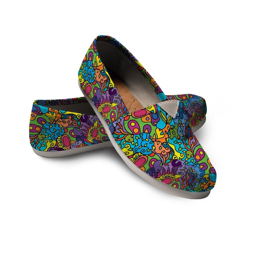 Demon Psychedelic Canvas Shoes-grizzshop