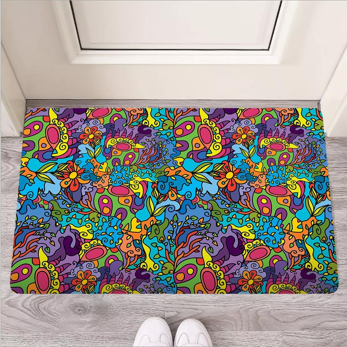 Demon Psychedelic Door Mat-grizzshop