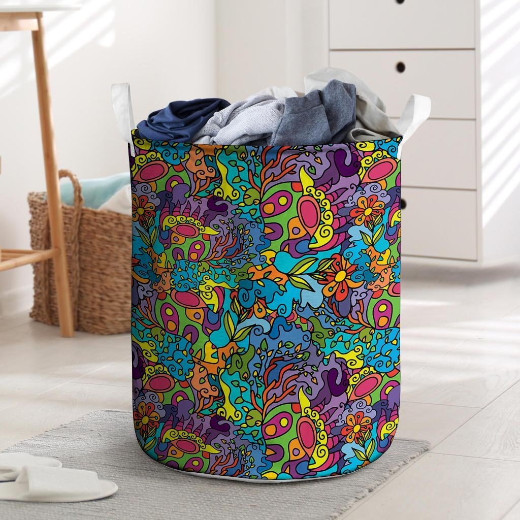 Demon Psychedelic Laundry Basket-grizzshop