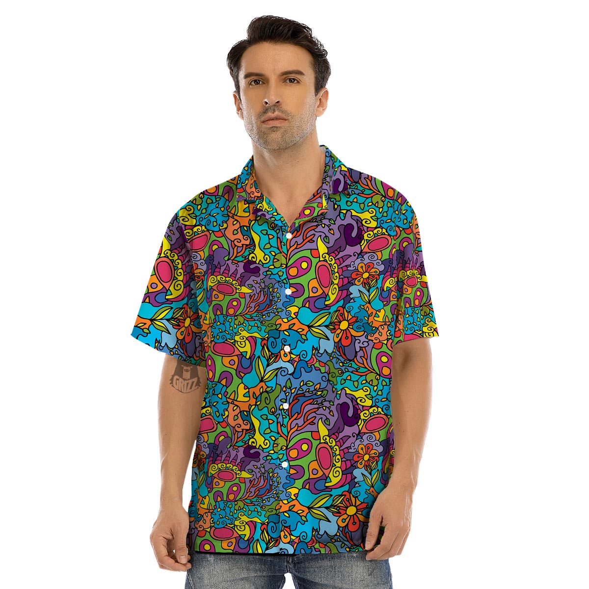 Demon Psychedelic Men’s Hawaiian Shirt-grizzshop