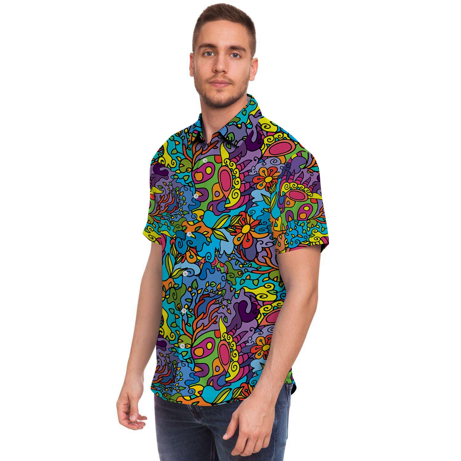 Demon Psychedelic Men's Short Sleeve Shirt-grizzshop