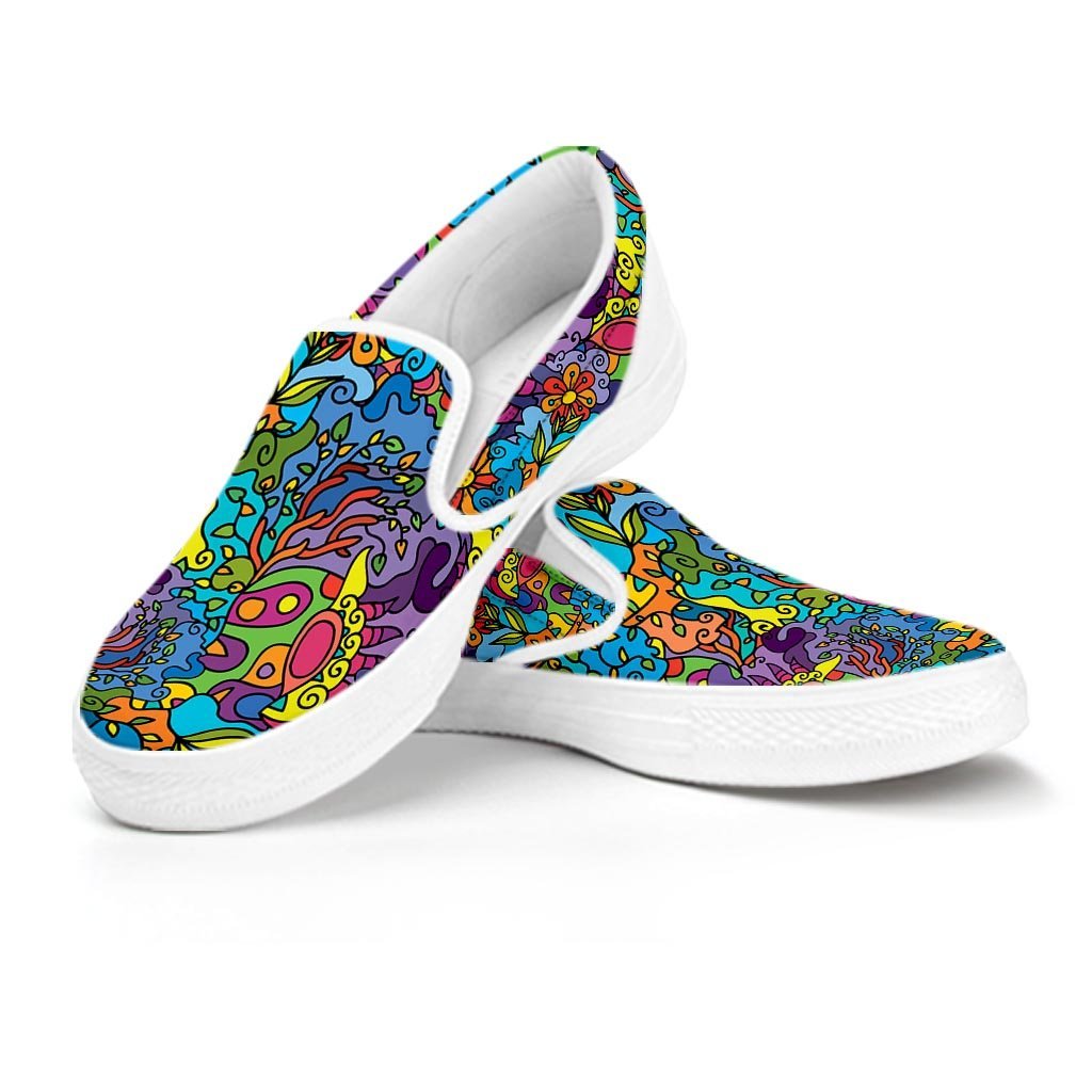 Demon Psychedelic Men's Slip On Sneakers-grizzshop