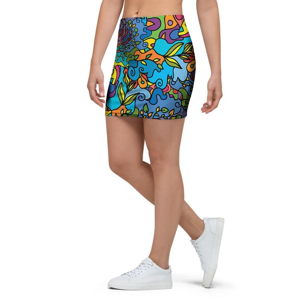 Demon Psychedelic Mini Skirt-grizzshop