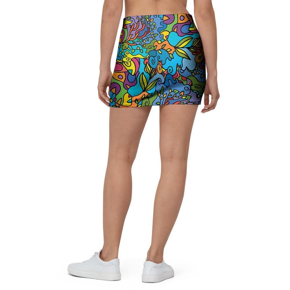 Demon Psychedelic Mini Skirt-grizzshop