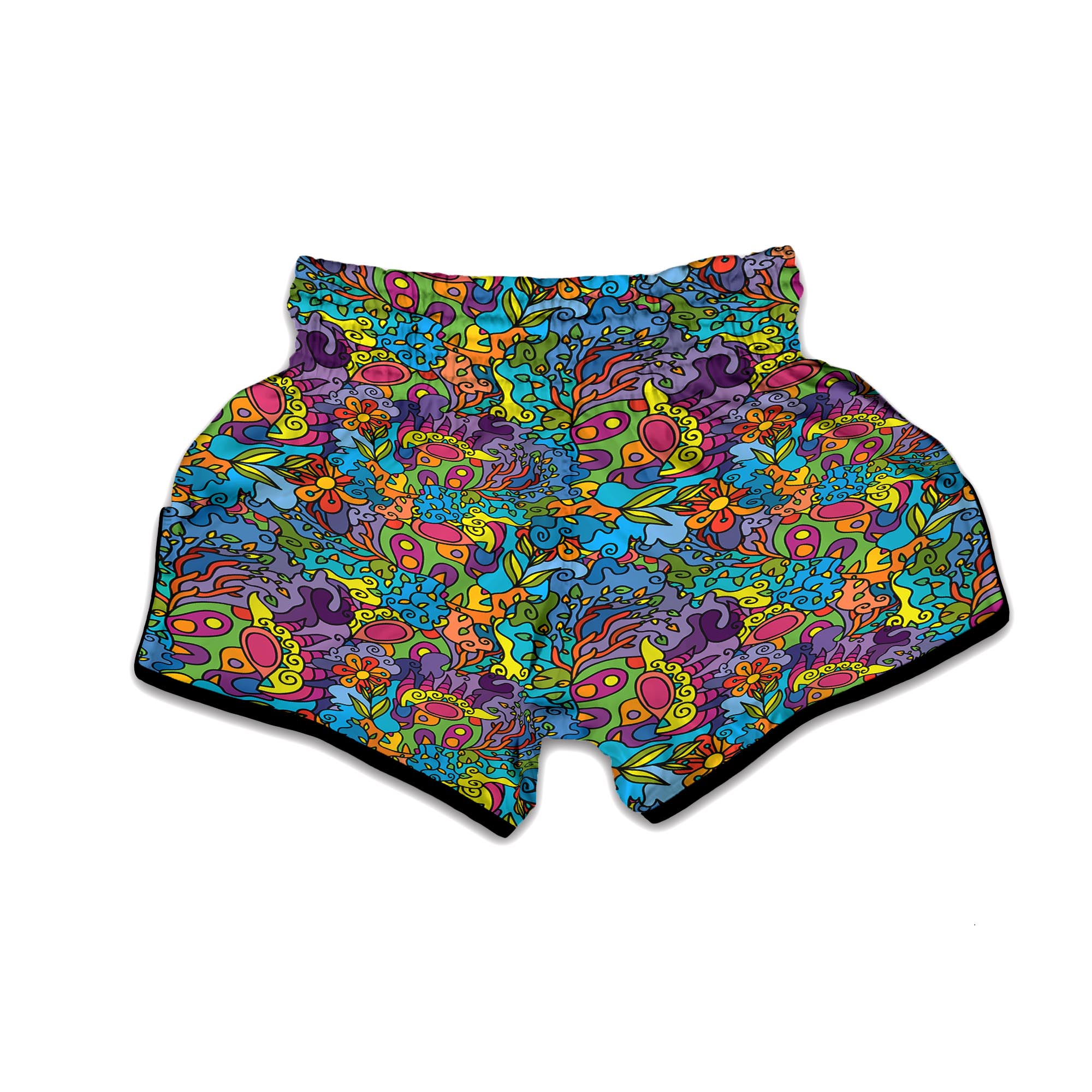 Demon Psychedelic Muay Thai Boxing Shorts-grizzshop