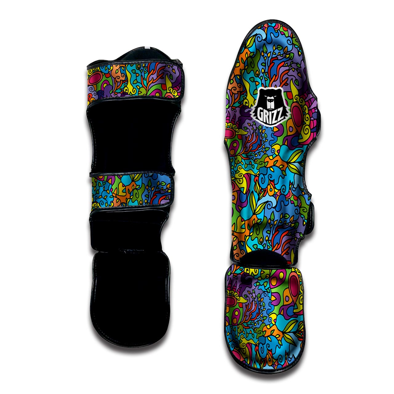 Demon Psychedelic Muay Thai Shin Guard-grizzshop