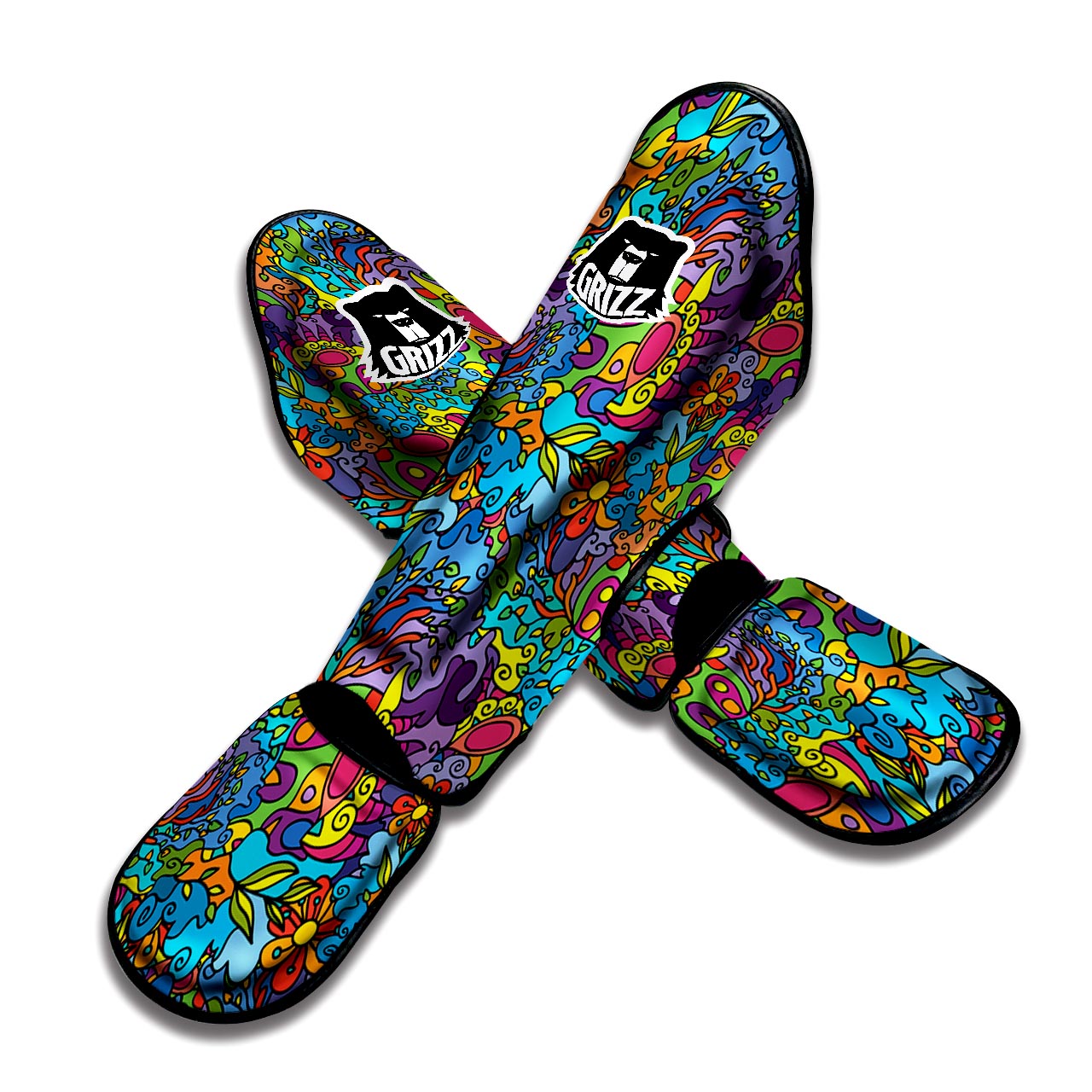 Demon Psychedelic Muay Thai Shin Guard-grizzshop