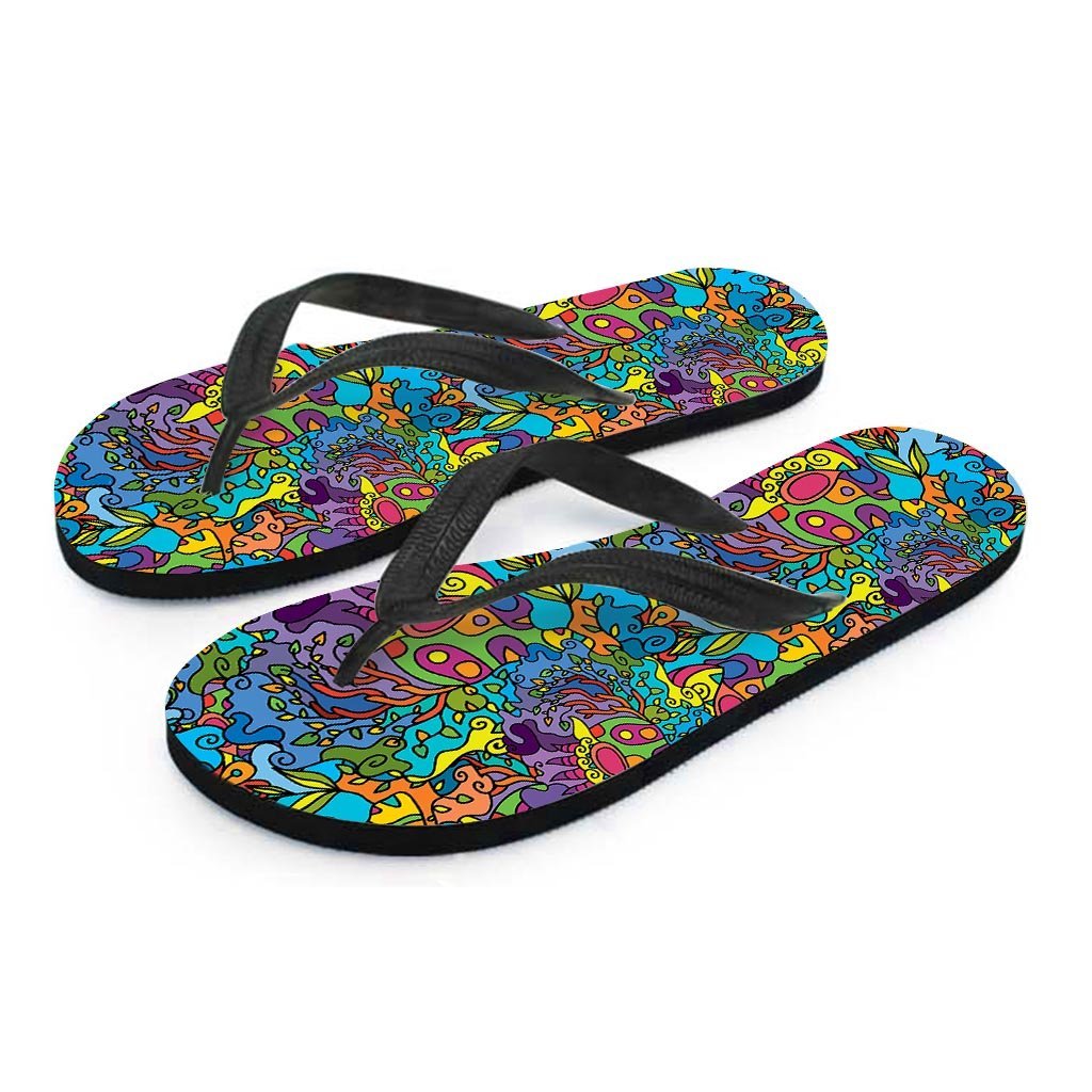 Demon Psychedelic Women's Flip Flops-grizzshop