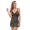 Demon Psychedelic Women's Sexy Night Dress-grizzshop