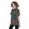 Demon Psychedelic Women's Short Sleeve Shirts-grizzshop