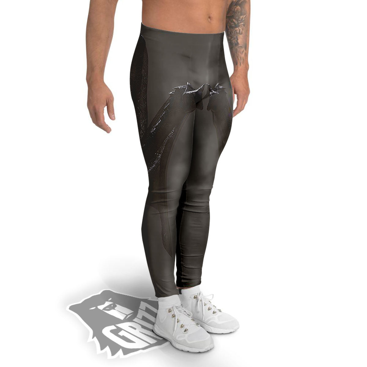 Demon Wings Black Print Men's Leggings-grizzshop