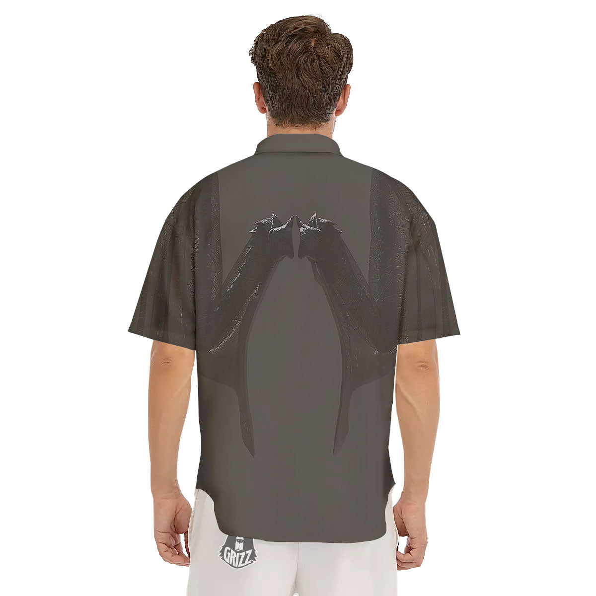 Demon Wings Black Print Men's Short Sleeve Shirts-grizzshop