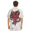 Demon With Snake Japanese Oni Print Men's Short Sleeve Shirts-grizzshop