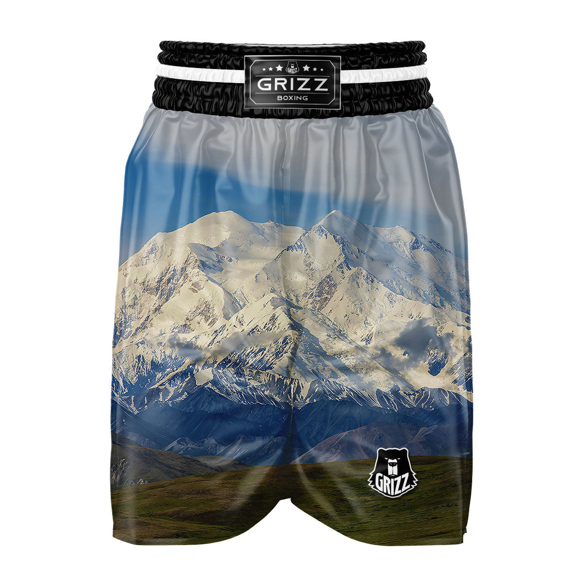 Denali Mountain Print Boxing Shorts-grizzshop