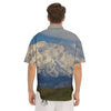 Denali Mountain Print Men's Short Sleeve Shirts-grizzshop