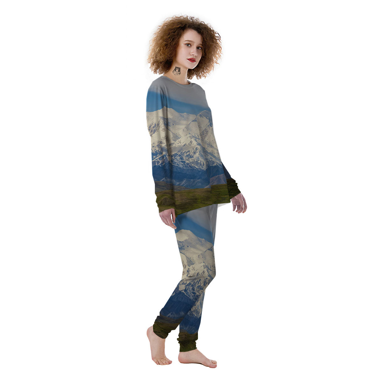 Denali Mountain Print Women's Pajamas-grizzshop