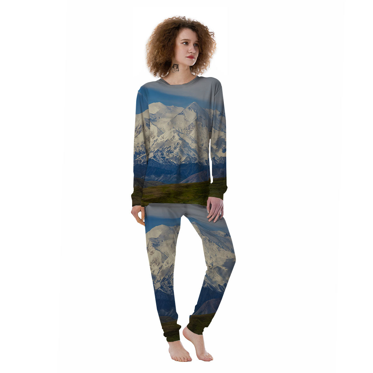 Denali Mountain Print Women's Pajamas-grizzshop