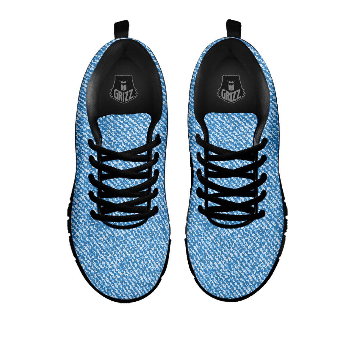 Denim Jeans Light Blue Print Black Sneaker-grizzshop