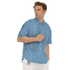 Denim Jeans Light Blue Print Men's Short Sleeve Shirts-grizzshop