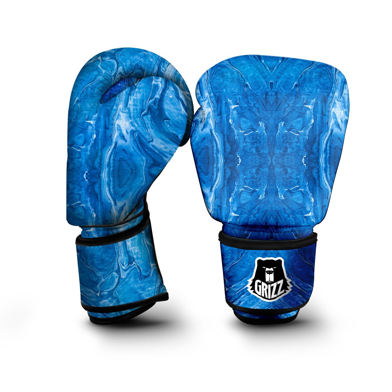 Denim Jeans Marble Print Pattern Boxing Gloves-grizzshop