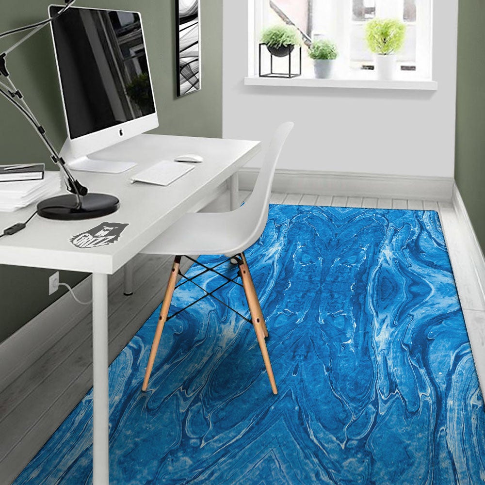 Denim Jeans Marble Print Pattern Floor Mat-grizzshop