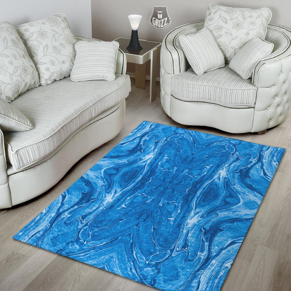 Denim Jeans Marble Print Pattern Floor Mat-grizzshop