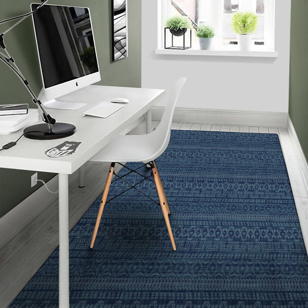 Denim Jeans Native Print Pattern Floor Mat-grizzshop