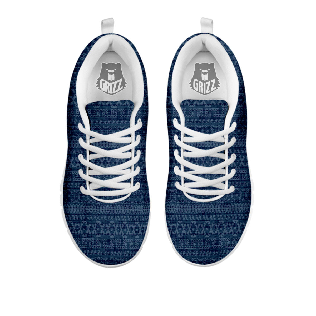 Denim Jeans Native Print Pattern White Sneaker-grizzshop