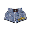 Denim Jeans Patchwork Print Pattern Muay Thai Boxing Shorts-grizzshop