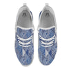 Denim Jeans Patchwork Print Pattern White Athletic Shoes-grizzshop