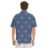 Denim Jeans Polka Dot Print Pattern Men's Short Sleeve Shirts-grizzshop